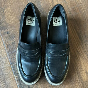 Dolce Vita Tammy Loafer chunky Lugsole platform academia Leather Black size 8